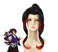 LINLINCD Cosplay wig demoni uccisione Kimetsu no Yaiba Kokushibou Michikatsu Tsugikuni Yoriichi Parrucca Cosplay Costume Parrucche sintetiche resistenti al calore