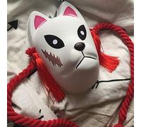 LINLINCD Cosplay wig demoni uccisione Kimetsu no Yaiba Sabito Parrucca Cos Parrucca Capelli Sintetica Resistente al Calore Cosplay Maschera Solo Maschera