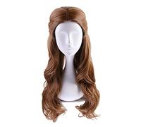 LINLINCD Cosplay wig Die schöne und das Bestest Prinzessin Belle Parrucca Cosplay Costume da donna capelli ondulati lunghi Halloween Party Parrucche