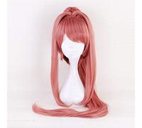 LINLINCD Cosplay wig Doki Doki Letteratura Club Monika Cosplay Parrucche 95 cm di lunghezza capelli sintetici resistenti al calore Perucas Cosplay parrucca + cappuccio come foto