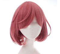 LINLINCD Cosplay wig Ebisu Kofuku 14" Pear Curly Pink Short Sintic Cosplay Hair Wigs Women's Heat Resistance Fiber Costume Party Wigs as the picture