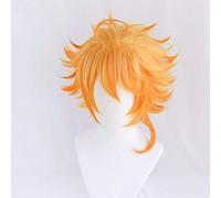 LINLINCD Cosplay wig Emma Cosplay Parrucca Anime Yakusoku No Neverland Donna Arancia Cosplay Parrucca Cosplay La promessa Neverland Emma cosplay + cappuccio parrucca come da immagine