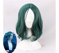 LINLINCD Cosplay wig Emma Dumont Parrucca cosplay verde dotato Polaris Polaris/Emma Noelle Roberts parrucca corta in fibra ad alta temperatura