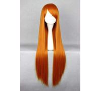 LINLINCD Cosplay wig EVA Asuka Langley Soryu 80 cm di lunghezza arancione rosso resistente al calore Cosplay costume parrucca+cappuccio parrucca gratis