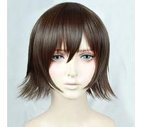 LINLINCD Cosplay wig FF15 FFXV Final Fantasy XV Iris Amicitia Breve capelli misti parrucca cosplay resistente al calore+parrucca gratuita