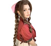 LINLINCD Cosplay wig Final Fantasy VII Aerith Gainsborough Cosplay parrucche lunghi ricci resistenti al calore capelli sintetici parrucca per feste di Halloween Peruca 437C