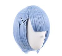LINLINCD Cosplay wig forma colore REM Cosplay parrucca o RAM Cosplay Parrucche Re: zero inizio vita in un altro mondo costume da gioco costumi Halloween blu solo parrucca