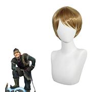 LINLINCD Cosplay wig Froze 2 Kristoff Cosplay Parrucche Adult Short Brown Fibra Resistente al Calore Halloween Party Carnival Puntelli Unisex Parrucche