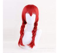 LINLINCD Cosplay wig giapponese anime Cosplay Parrucca Amano Miu Off Blend S trecce rosse anime donna parrucca+parrucca cappuccio rosso