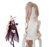 LINLINCD Cosplay wig gioco Arknights Gitano Cosplay parrucche rosa lunghi ricci staccabili equiseto sintetico capelli anime parrucca Halloween Party WG171