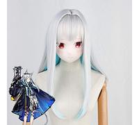 LINLINCD Cosplay wig gioco Arknights Rhodes Island operatore Rosmontis Cosplay parrucca colore misto lungo rettilineo resistente al calore