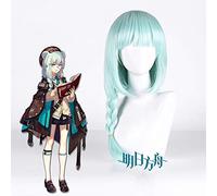 LINLINCD Cosplay wig gioco Arknights Truth Cosplay Parrucca Cosplay Light Cyan Equiseto Girl Parrucca per capelli in fibra resistente al calore Halloween Party Costume Parrucche MJ-332J