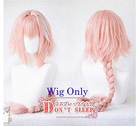 LINLINCD Cosplay wig gioco destino apocrifo Astolfo Cosplay parrucche 80 cm di lunghezza rosa misto calore capelli sintetici Cosplay costume parrucca unica parrucca