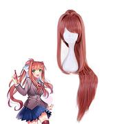 LINLINCD Cosplay wig gioco Doki Doki Letteratura Club Monika Coda di cavallo Parrucca Cosplay Costume Donne Lungo Resistente al Calore Parrucche sintetiche Monika