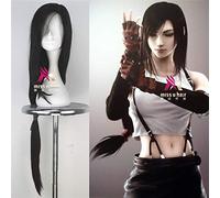 LINLINCD Cosplay wig gioco FF15 Final Fantasy Cosplay Tifa Lockhart Parrucca da donna e ragazza lunga 97 cm equiseto nero sintesi parrucca per capelli Cosplay accessori