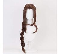 LINLINCD Cosplay wig gioco Final Fantasy VII Aerith Gainsborough Cosplay parrucca ragazza parrucca 100 cm treccia donna ondulata frangia ricci parrucca capelli come l'immagine