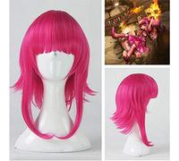 LINLINCD Cosplay wig gioco LOL Annie Hastur personaggio 45 cm rosa rosso resistente al calore Cosplay costume parrucca + parrucca gratuita