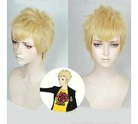 LINLINCD Cosplay wig gioco P5 Persona 5 Ryuji Sakamoto capelli latte corto biondo strati resistente al calore Cosplay costume parrucca+tappo parrucca gratis