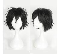 LINLINCD Cosplay wig Gioco Persona 5 Uomo Akira Kurusu Cosplay Parrucca P5 Uomo Ren Amamiya Gioco di ruolo nero parrucca capelli corti costumi taglia unica nero