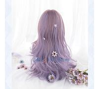 LINLINCD Cosplay wig Graduale Viola Lolita Parrucca Harajuku Dolce Lungo Onda Corpo Riccio Colori Misti Sintetici Frange Dei Capelli Frangetta Ogni giorno Solo per Adulti Ragazze Parrucca