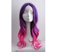 LINLINCD Cosplay wig guardiano della galassia Gamora Cosplay Parrucca Purle Gradient Hair Zoe Saldana Cosplay Parrucca giochi di ruolo costumi taglia unica Elma
