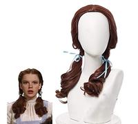 LINLINCD Cosplay wig Il mago di Oz Donne Dorothy Cosplay Parrucca DG Ragazze Dorothy Brown Code di cavallo Parrucche resistenti al calore