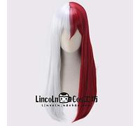 LINLINCD Cosplay wig Il mio eroe Academia Todoroki Shoto capelli resistente al calore Cosplay costume+tappo parrucca lungo