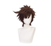 LINLINCD Cosplay wig jojos bizzarra avventura Joseph Joestar parrucca marrone corta Cosplay costume capelli sintetici resistenti al calore partito gioco di ruolo parrucche