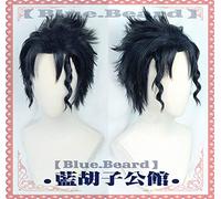 LINLINCD Cosplay wig JoJos bizzarra avventura Kujo Jotaro Cosplay parrucca corta nera blu resistente al calore capelli sintetici Cosplay parrucche + cappuccio parrucca
