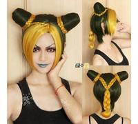 LINLINCD Cosplay wig JoJos bizzarra avventura vento dorato Jolyne Cujoh Kujo parrucche JoJo no Kimyou na Bouken trecce capelli Cosplay parrucche+parrucca Cap oro