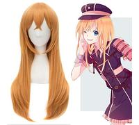 LINLINCD Cosplay wig KATSUGEKI TOUKEN RANBU, parrucca per cosplay online Midare Toushirou, capelli sintetici lunghi lisci arancioni per adulti