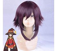 LINLINCD Cosplay wig KonoSuba Dio Benedizione su questo meraviglioso mondo Megumin Cosplay Parrucca Halloween Party Gioco di ruolo Parrucche+Parrucca Cap