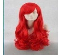 LINLINCD Cosplay wig La piccola sirena parrucca Ariel Princess parrucca rossa riccia lunga animazione parrucca cosply parrucca+parrucca rossa
