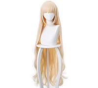 LINLINCD Cosplay wig L'arca usignolo di domani misto giallo grande ondulato lunghi capelli ricci Cosplay gioco parrucca giallo