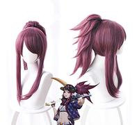 LINLINCD Cosplay wig Lol Pelle K/Da Parrucche Akali Cosplay Parrucca Gioco Lol Kda Mixed Viola Anime capelli sintetici resistenti al calore Parrucca Perucas