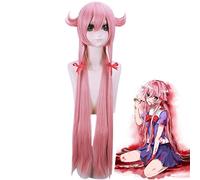 LINLINCD Cosplay wig Mirai Nikki Gasai Yuno rosa parrucca lunga 100 cm costume cosplay diario futuro donne parrucche sintetiche resistenti al calore