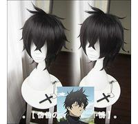 LINLINCD Cosplay wig Naofumi Iwatani Parrucche nere corte Cos L'ascesa dello scudo eroe capelli resistenti al calore Cosplay costume+cappuccio parrucca gratis