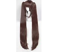 LINLINCD Cosplay wig NEKOPARA Chocolat Vanilla Kawaii Lunghe Code di cavallo Brown Cosplay Parrucca+Parrucca Come nell'immagine