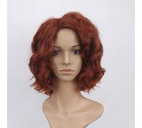 LINLINCD Cosplay wig nero vedova Cosplay parrucca parrucca parrucca sintetica e riccia per donne costume Natasha Romanoff copricapo vedova nera