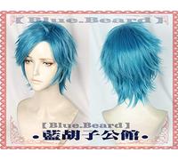 LINLINCD Cosplay wig New Anime Yarichin Cagna Bu Club YUI TAMURA Blu breve Parrucca Soffice Cosplay Halloween Costume Parrucche+Parrucca Cap