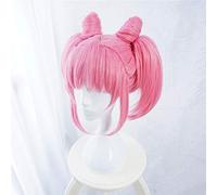 LINLINCD Cosplay wig New Sailor Moon Chibi Moon Cosplay Parrucche da donna rosa parrucche sintetiche resistenti al calore Perucas Cosplay parrucca+parrucca Cap rosa