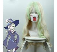 LINLINCD Cosplay wig Piccola strega Academia Diana Cavendish Cosplay Parrucca per donne lunghi ricci ondulati sintetici parrucca per costume festa beige verde