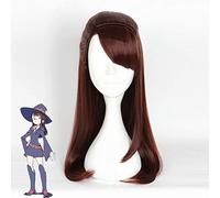 LINLINCD Cosplay wig Piccola strega Academia Kagari Atsuko Cosplay Parrucche sintetiche resistenti al calore 60 cm lunghe donne dritte Parrucca Anime Party Marrone Kagari Atsuko
