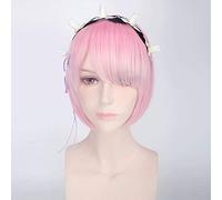 LINLINCD Cosplay wig REM Cosplay Parrucca o RAM Cosplay Parrucche Re: Zero Start Vita in un altro mondo Costume Gioca costumi di Halloween rosa un set