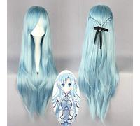 LINLINCD Cosplay wig Spada Art Online 2 Sao Asuna Yuki Yuuki Acqua Lunga Blu Resistente al Calore Cosplay Parrucche+Nastro Nero