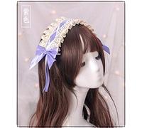 LINLINCD Cosplay wig Sweet Lolita - Fascia per capelli per capelli in pizzo, accessorio per cosplay parrucca per cosplay rosa viola rosso blu dolce Lolita Cosplay ragazze donne viola