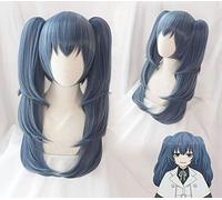 LINLINCD Cosplay wig Tokyo Ghoul Saiko Yonebayashi Cosplay parrucche lunghi capelli sintetici ondulati perucas cosplay parrucca+cappuccio parrucca blu