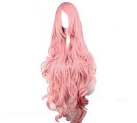 LINLINCD Cosplay wig Vocaloid Megurine Luka rosa parrucca lunga riccia Cosplay costume capelli sintetici resistenti al calore Halloween Party Parrucche 2