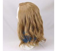LINLINCD Cosplay wig Women Movie Captain Marvel Coplay wig Women Carol Danvers Blonde Wavy Hair Gold Wig Costumes with Hairnet as the picture