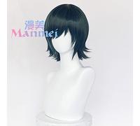 LINLINCD -ig anime Cosplay Chainsaw Person Chain Saw Person Himino cos Wig Special Mixed Color Head Anti-Warping Wig+Ordinary Black Eye Mask